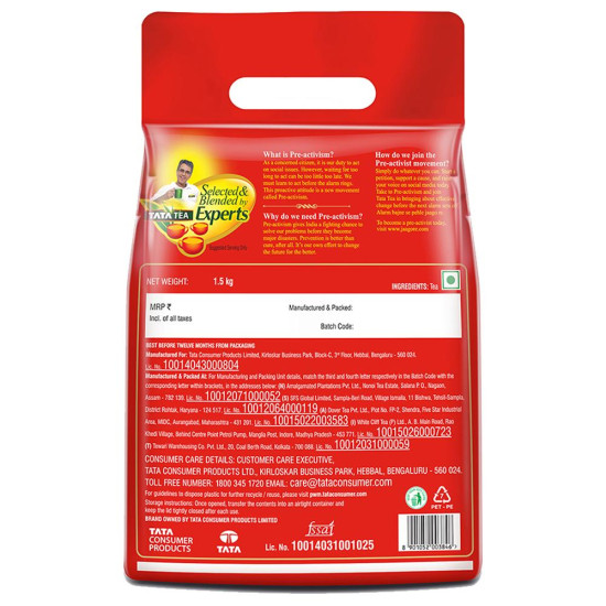 Tata Agni Leaf Tea 1.5 Kg - Finest Quality Leaves with Strong Aroma
