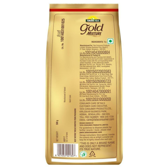 Tata Gold Mixture Tea 500 G - Finest Quality Aromatic Tea