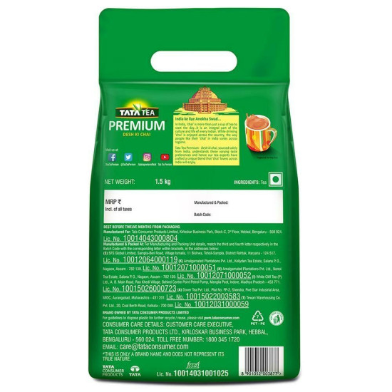 Tata Tea Premium Tea 1.5 Kg - Strong Aroma & Finest Quality