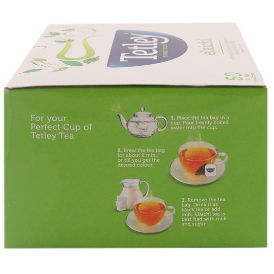Tetley Elaichi Leaf Tea Bags 50 Pcs - Aromatic Bliss