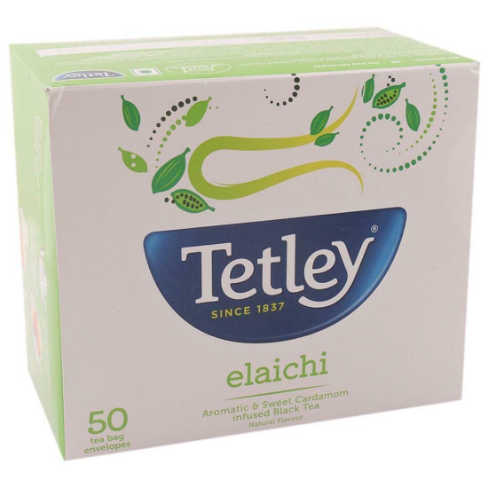 Tetley Elaichi Leaf Tea Bags 50 Pcs - Aromatic Bliss