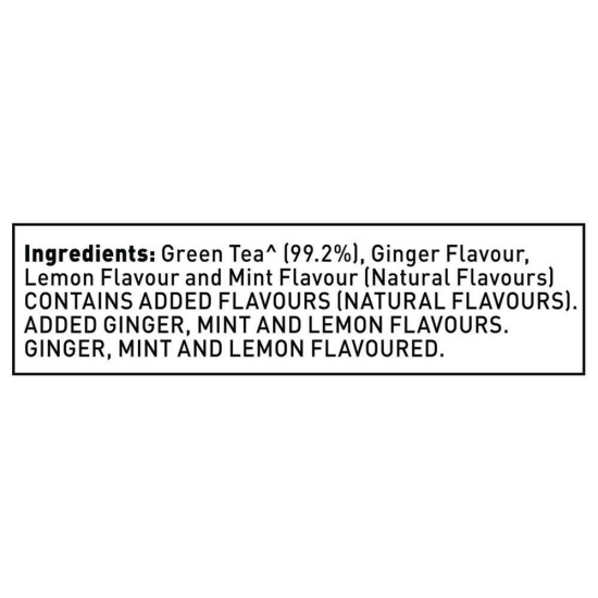 Tetley Ginger Mint And Lemon Green Tea Bags - Refreshing & Aromatic
