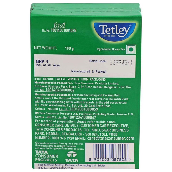 Tetley Green Tea 100 G (Carton) - Refreshing Flavors & Health Benefits