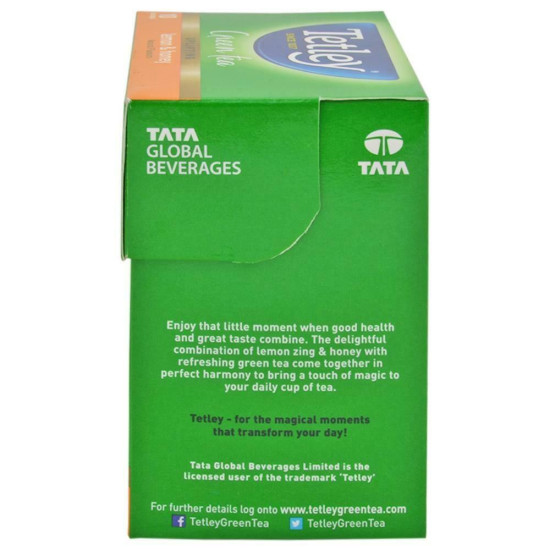 Tetley Lemon & Honey Green Tea Bags - Refreshing & Healthy
