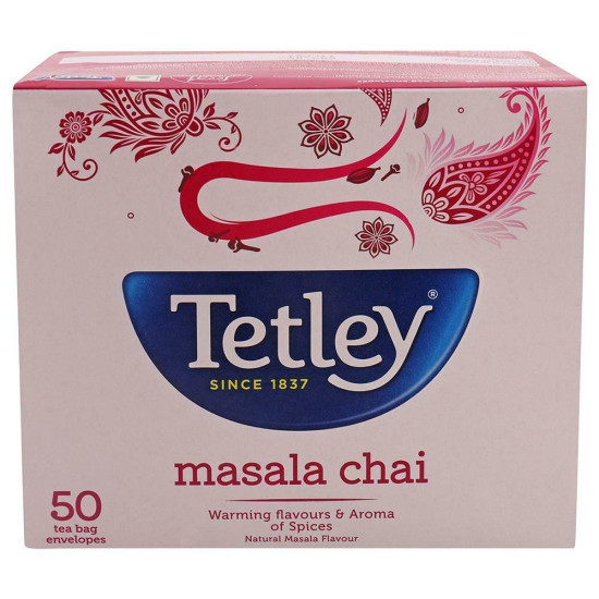 Tetley Masala Leaf Tea Bags 50 Pcs - Authentic Indian Flavor