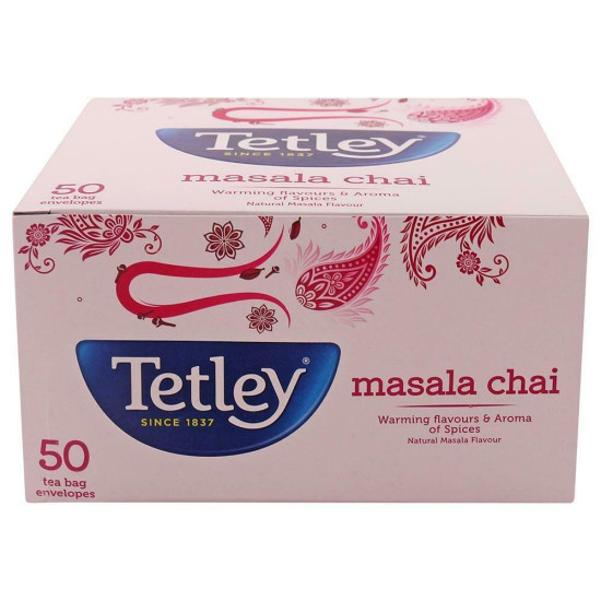 Tetley Masala Leaf Tea Bags 50 Pcs - Authentic Indian Flavor