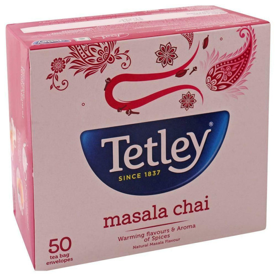 Tetley Masala Leaf Tea Bags 50 Pcs - Authentic Indian Flavor