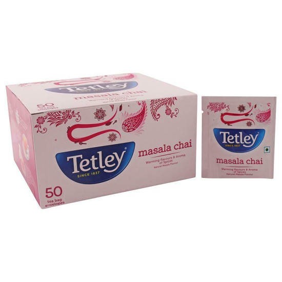 Tetley Masala Leaf Tea Bags 50 Pcs - Authentic Indian Flavor