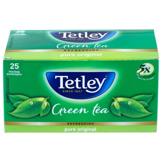 Tetley Pure Original Green Tea Bags 25 Pcs - Refreshing Flavour