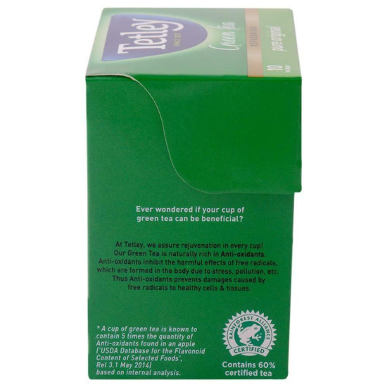Tetley Regular Green Tea Bags (10 Pcs) - Rich Flavour