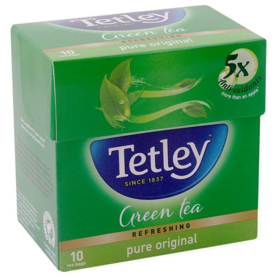 Tetley Regular Green Tea Bags (10 Pcs) - Rich Flavour