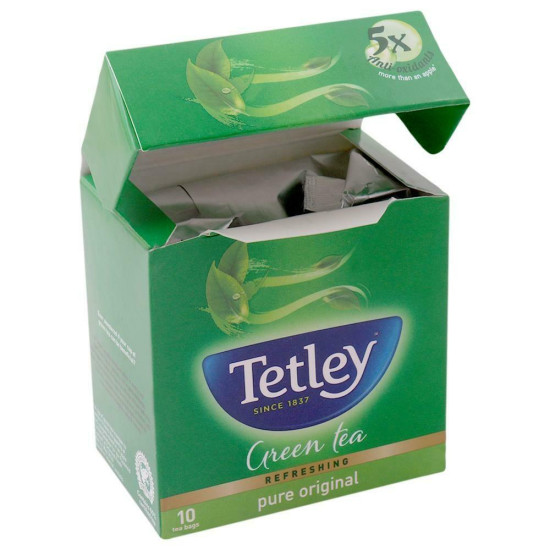 Tetley Regular Green Tea Bags (10 Pcs) - Rich Flavour