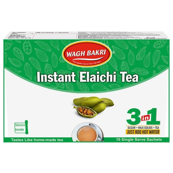 Wagh Bakri Instant Elachi Tea Premix - Aromatic and Convenient