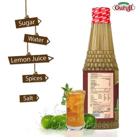 Jai Guruji Masala Shikanji & Lemon Fruit Syrup - Refreshing Summer Drink