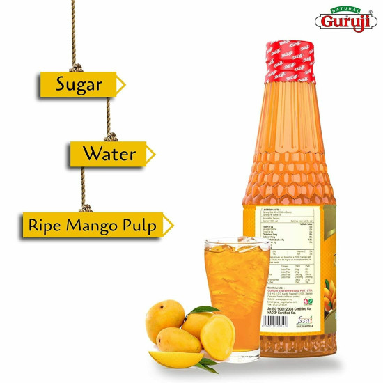 Natural Jai Guruji Ripe Mango & Masala Shikanji Syrup - Refreshing Summer Delight