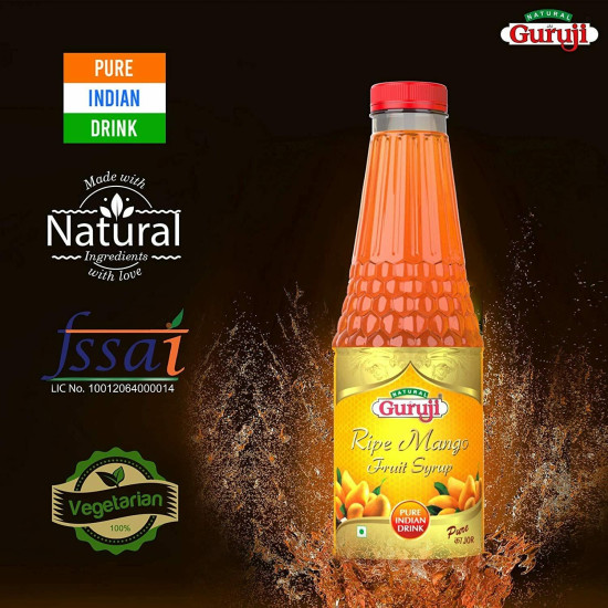 Natural Jai Guruji Ripe Mango & Masala Shikanji Syrup - Refreshing Summer Delight