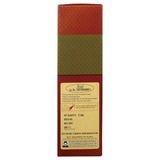Shree Guruji Badam Kesar Syrup 1 L - Refreshing Almond Saffron Drink