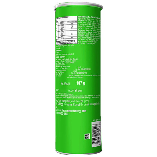 Pringles Potato Chips - Sour Cream & Onion Flavour - Crunchy & Crispy