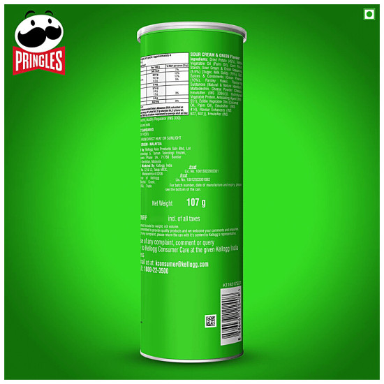 Pringles Potato Chips - Sour Cream & Onion Flavour - Crunchy & Crispy