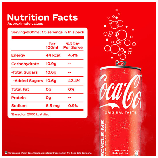 Coca Cola Original Taste Soft Drink 300 ml - Refreshing Cola Flavor