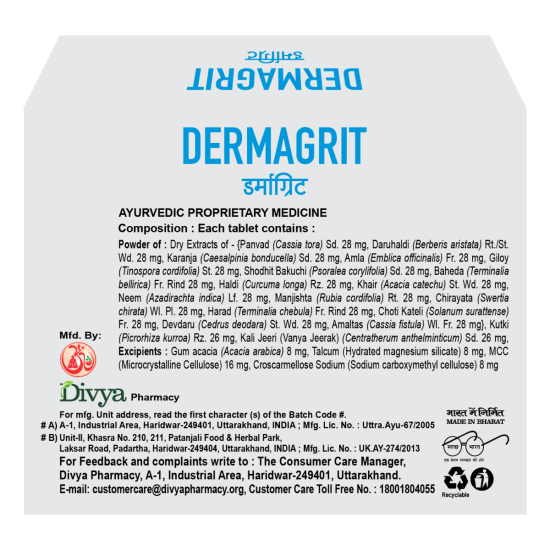 Divya Dermagrit 3 U X 20 N 34 g - Exfoliate & Cleanse for Radiant Skin