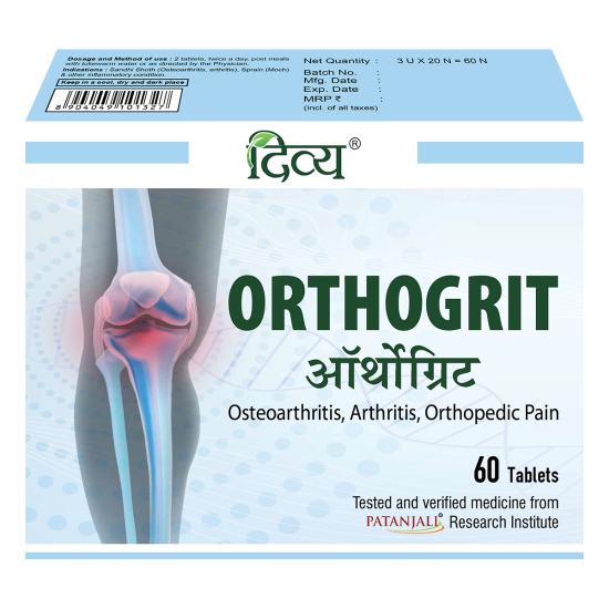 Divya Orthogrit Tablet 60 N 41 g - Natural Supplement for Well-being