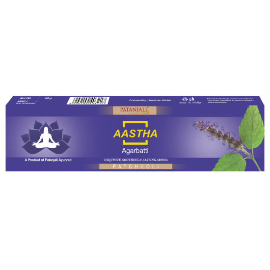 Aastha Agarbatti Patchouli 20g - Calming Aroma