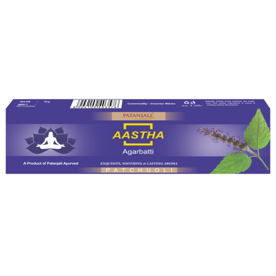 Aastha Agarbatti Patchouli 75 g - Tranquil Aromatic Bliss