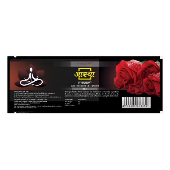Aastha Agarbatti Rose 18 Stick - Soothing Fragrance for Relaxation