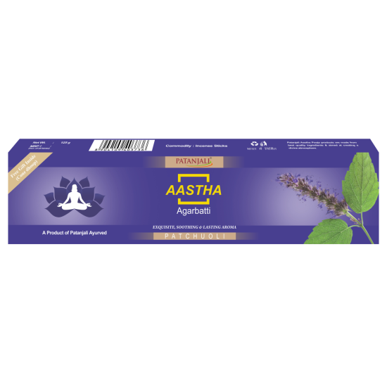 Aastha Agarbatti Patchauli 125 g - Tranquil Fragrance
