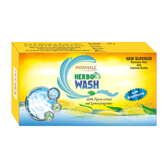 Patanjali Herbo Wash Detergent Cake 250 g - Eco-friendly Laundry Solution