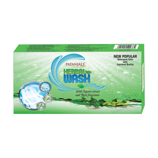 Patanjali Herbal Wash Detergent Cake 250g - Eco-Friendly Cleaning Solution