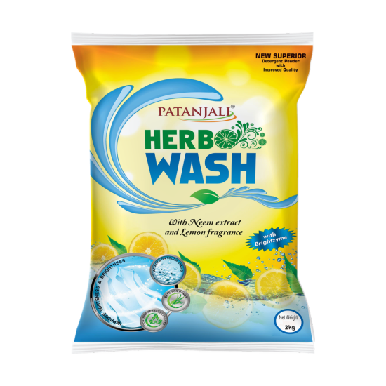 Patanjali Herbo Wash Detergent Powder 2 kg - Natural Cleaning Power