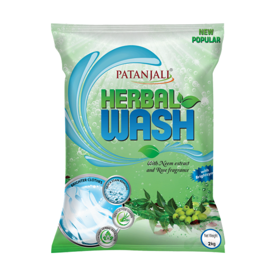 Patanjali Herbal Wash Detergent Powder 2 kg - Eco-Friendly Laundry Solution