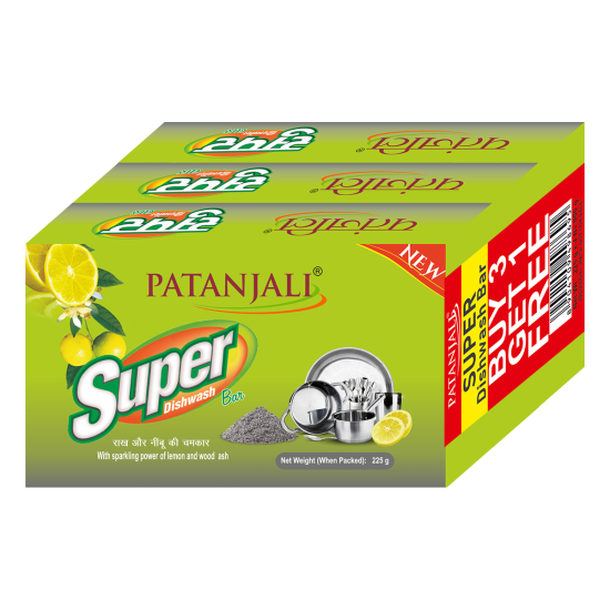 Patanjali Super Dish wash Bar 225g - Tough on Grease, Gentle on Hands