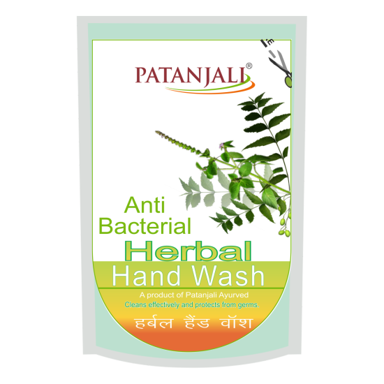 Patanjali Herbal Hand Wash Anti Bacterial Refill 200 ml - Natural Cleansing