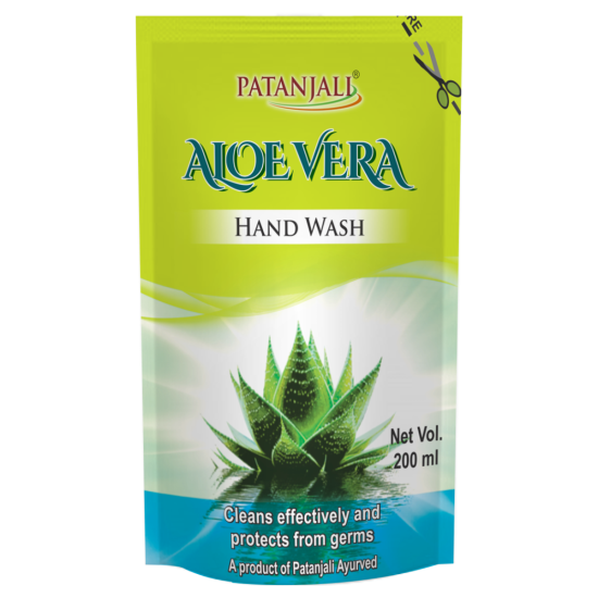 Patanjali Aloevera Hand Wash Refill 200 ml - Gentle Cleansing with Aloe Vera