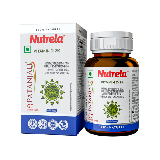 Patanjali Nutrela Vit D2k Natural Tab Vanilla - Essential Nutritional Supplement