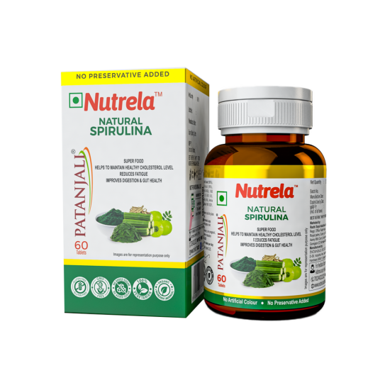 Patanjali Nutrela Spirulina Natural 32 g - Nutrient-Rich Algae Supplement