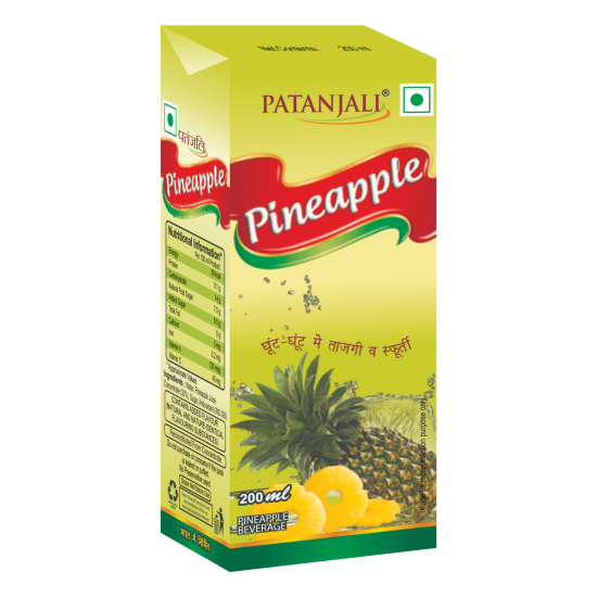 Patanjali Pineapple Beverage 200 ml - Refreshing Tropical Drink