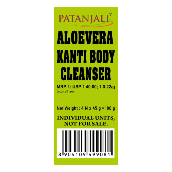 Patanjali Aloevera Kanti Body Cleanser Pack of 4 - Gentle Skin Refreshment