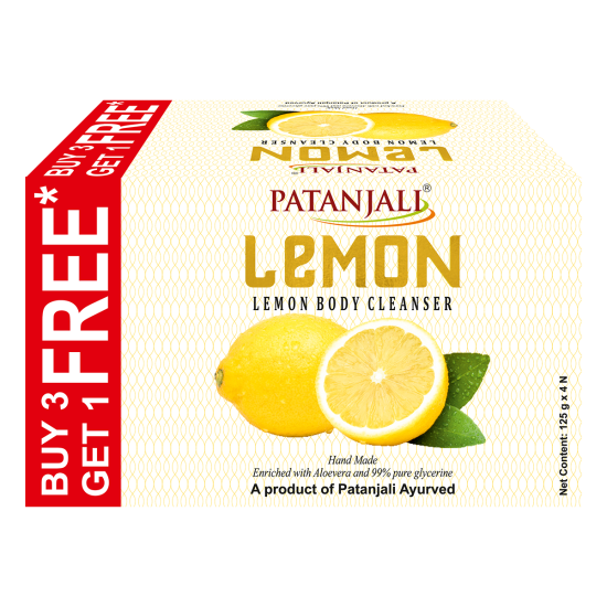 Patanjali Lemon Body Cleanser 125g - Refreshing Zesty Fragrance