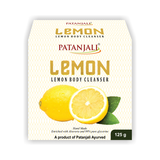Patanjali Lemon Body Cleanser 125 g - Refreshing Soap with Natural Ingredients