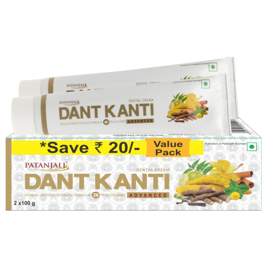 Patanjali Dant Kanti Dental Cream Adv 2x100 g - Natural Oral Hygiene