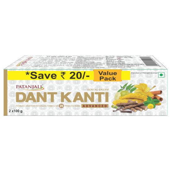 Patanjali Dant Kanti Dental Cream Adv 2x100 g - Natural Oral Hygiene