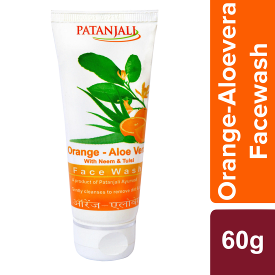 Patanjali Orange Aloevera Face Wash 60 g - Refreshing Cleanser