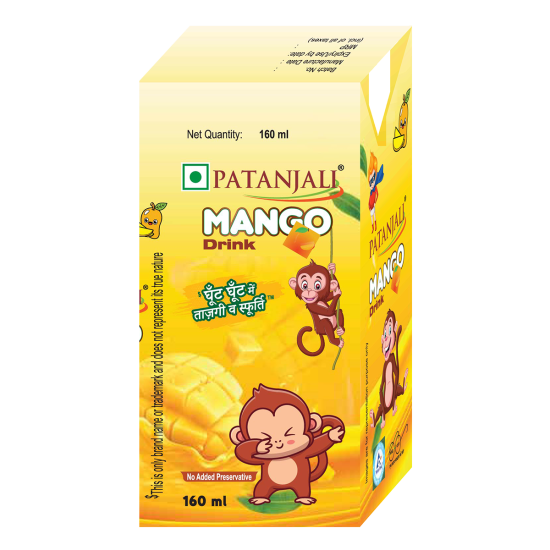 Natural Mango Beverage Tetra Pack 160 ml - Refreshing Mango Drink