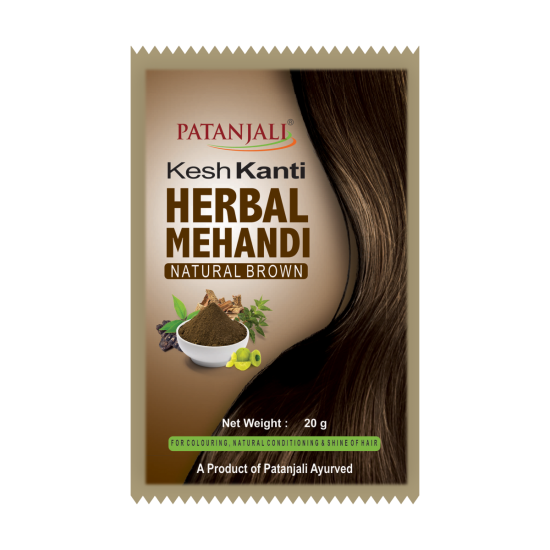 Patanjali Kesh Kanti Herbal Mehandi Natural Brown - Natural Hair Coloring Solution