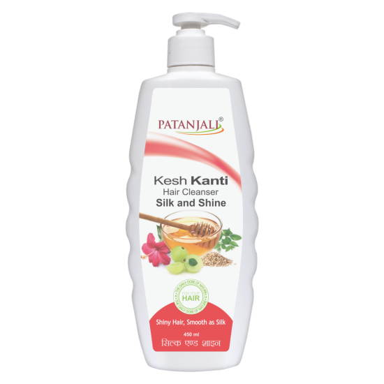 Patanjali Kesh Kanti Hair Cleanser Silk Shine 450 ml - For Lustrous Hair