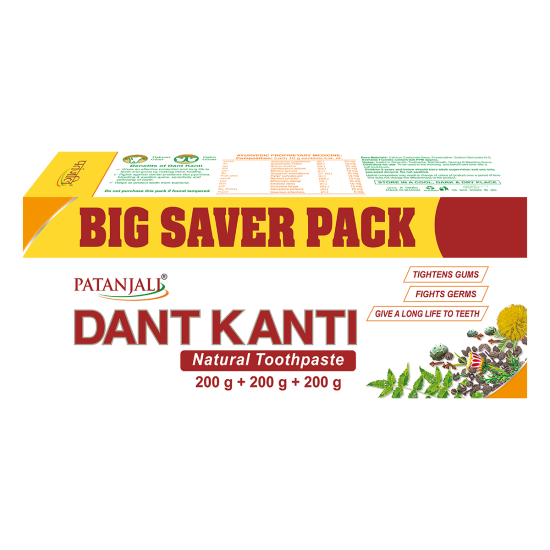 Dant Kanti Natural 200gx3 Big Saver Pack 600 g - Natural Oral Care Solution